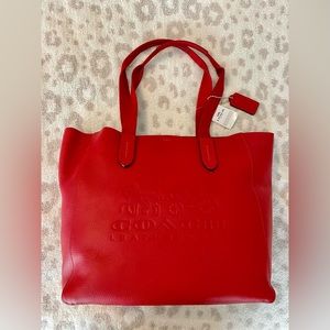 Brand New With Tags Red Coach Tote!
